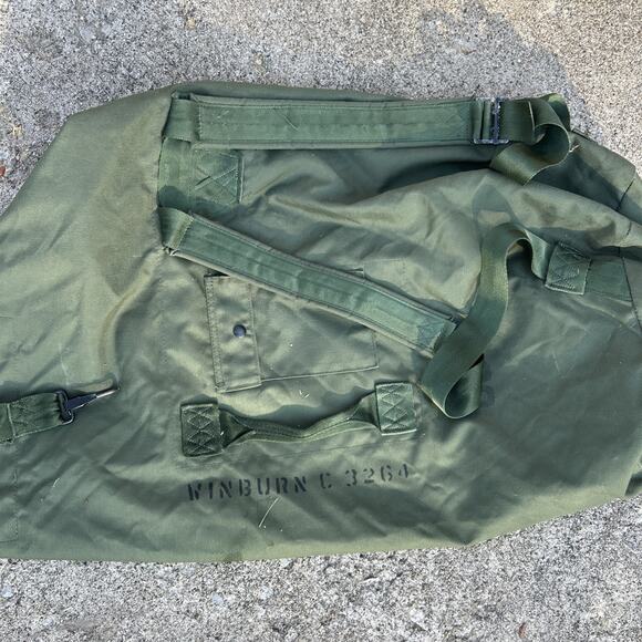 US Military OD Green Duffle Rucksack Bag Heavy Army Backpack Straps - Picture 7 of 7